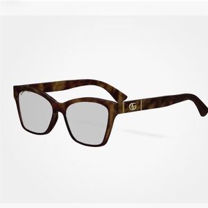 Gucci Brown Tortoiseshell Square Women's glasses with Gold GG